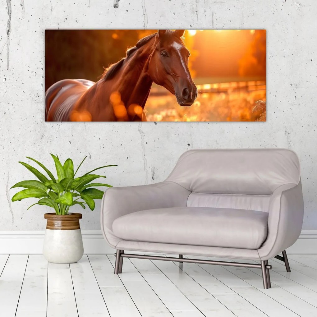 Tablou - Cal în apus de soare (120x50 cm)