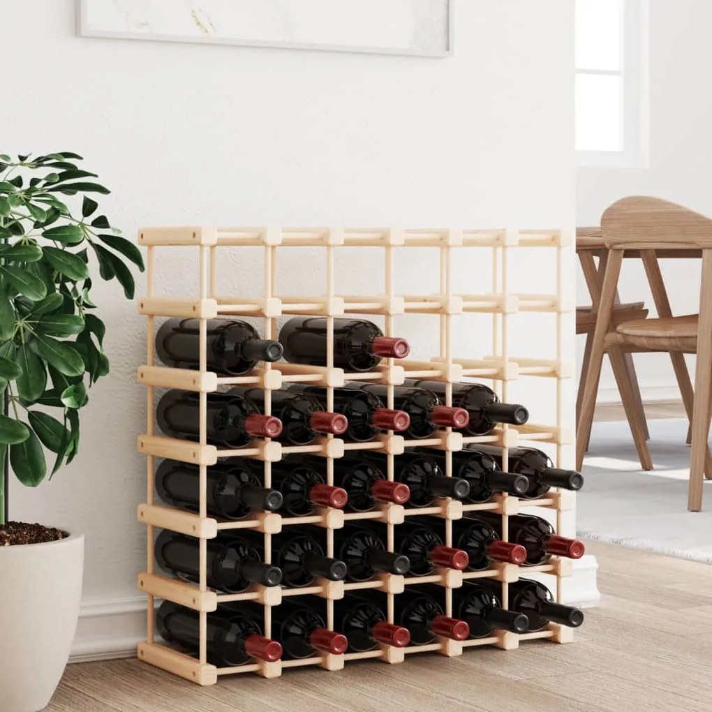 353752 vidaXL Raft de vin pentru 42 sticle, 68,5x23x68,5 cm, lemn masiv pin