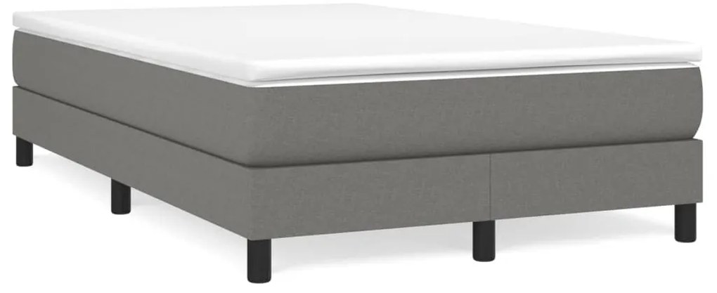vidaXL Pat box spring cu saltea, gri închis, 120x190 cm, textil