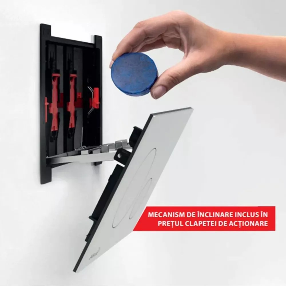 Clapeta rezervor wc aluminiu mat Alcaplast, Turn Inox mat