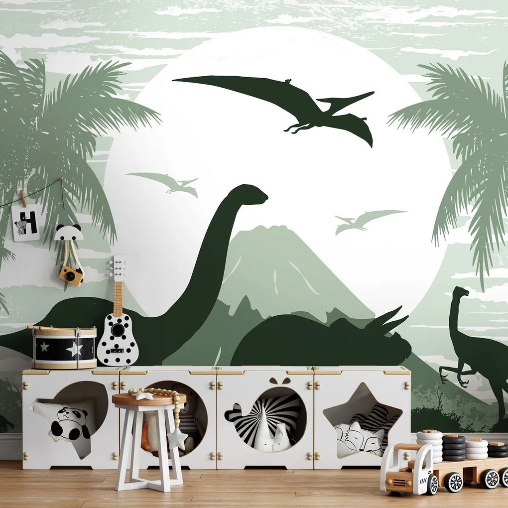 Fototapet - Dinozauri verzi (254x184 cm)