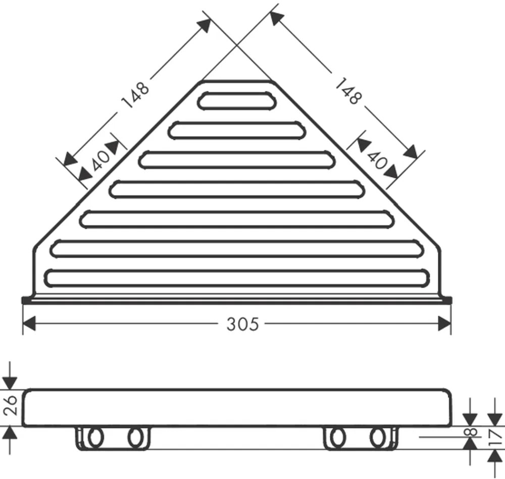 Etajera de colt pentru gel de dus baie culoare alb mat Hansgrohe AddStoris 41741700 Alb mat