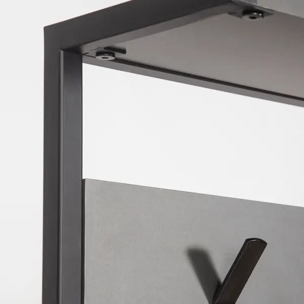 Cuier de perete cu pantofar NOMAD 182x78 cm negru/antracit