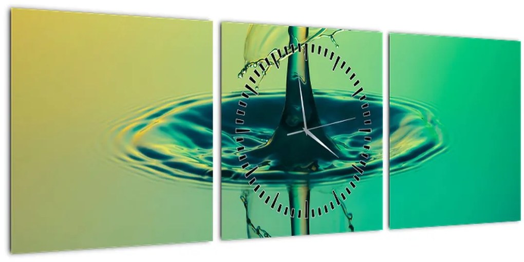 Tablou - picătura de apă (cu ceas) (90x30 cm)