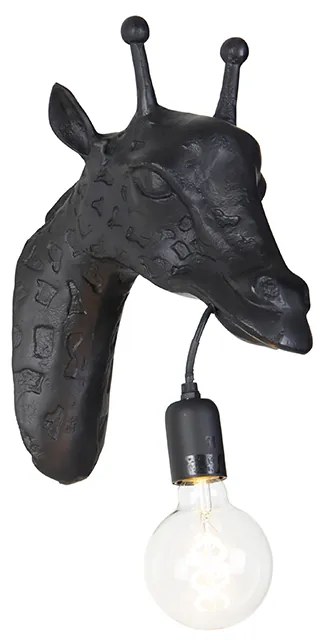 Lampă de perete vintage neagră - Animal Girafă