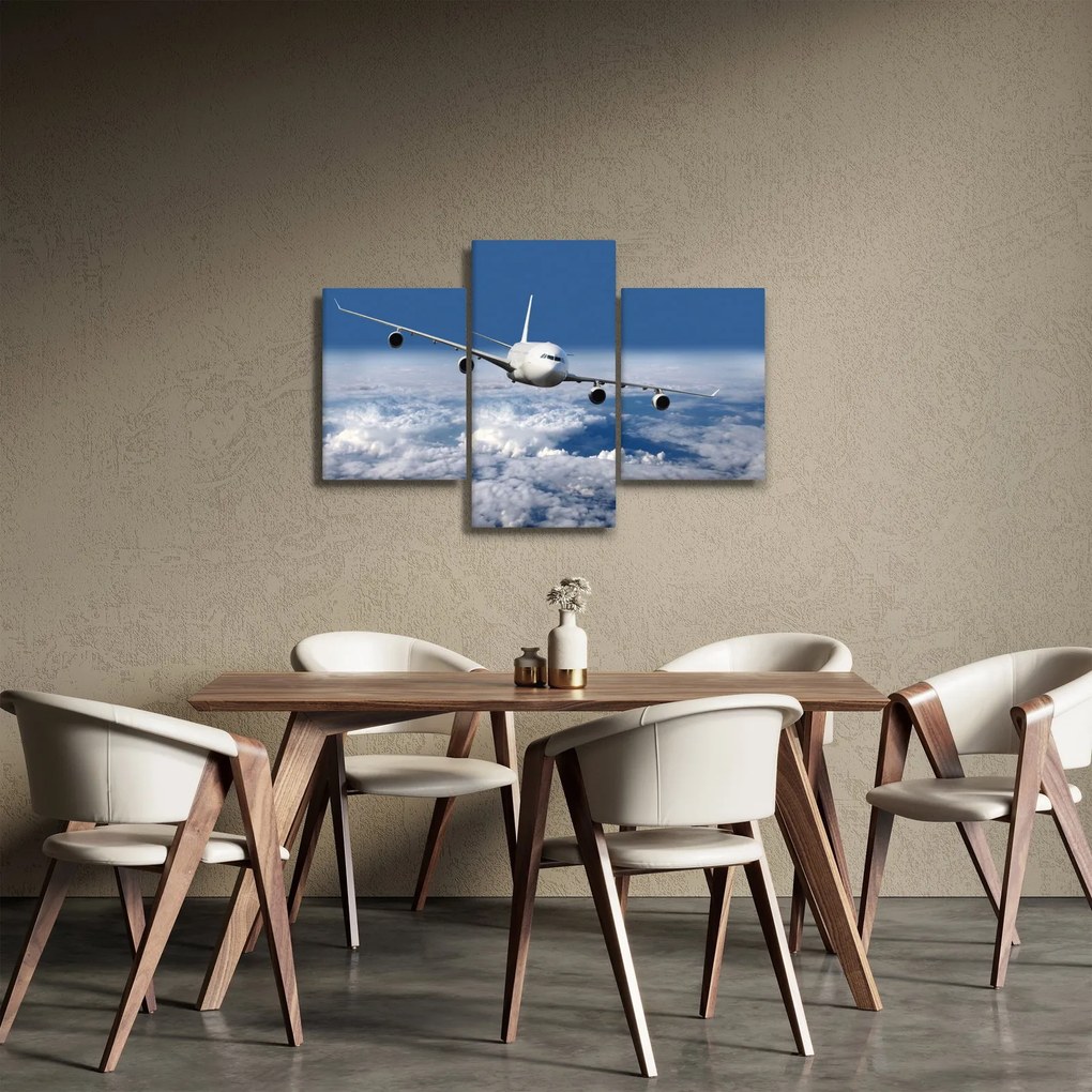 Tablou - Avion în nori (90x60 cm)