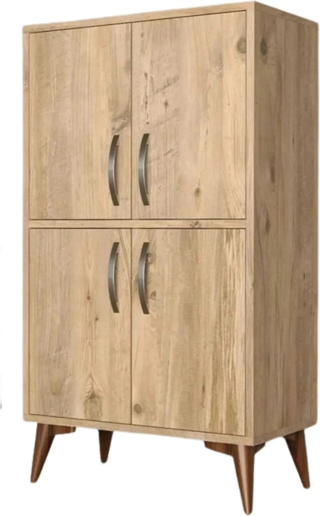 Dulap MDL0202, stejar, PAL melaminat, cu 4 usi, 60x35x109 cm