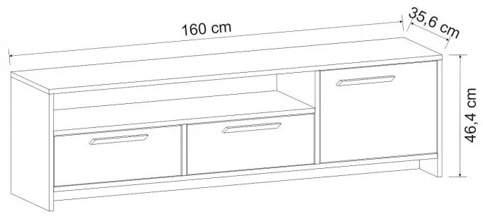 Comoda TV Tyson - Oak, Antracit