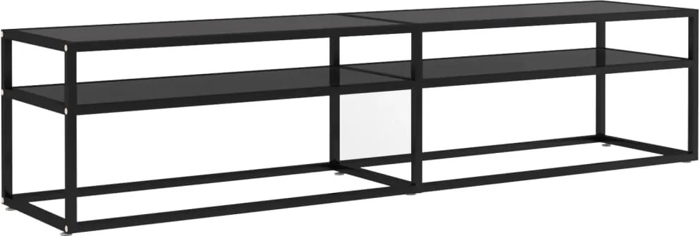 vidaXL Comodă TV, negru, 180x40x40,5 cm, sticlă securizată