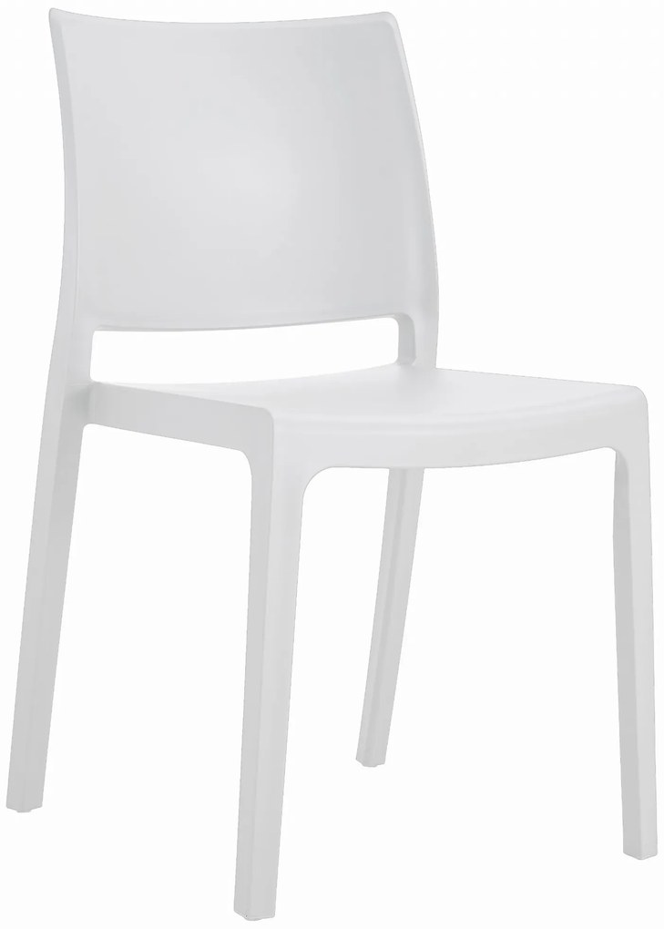 Scaun alb din plastic KLEM