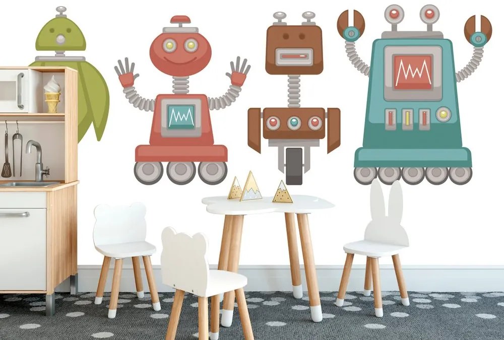 Tapet familie de roboți