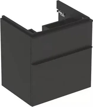 Dulap baza pentru lavoar suspendat Geberit Smyle Square lava gri inchis 2 sertare 59 cm