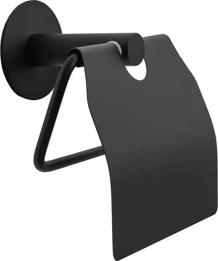 Suport hartie igienica Rea 322219A cu protectie finisaj negru mat