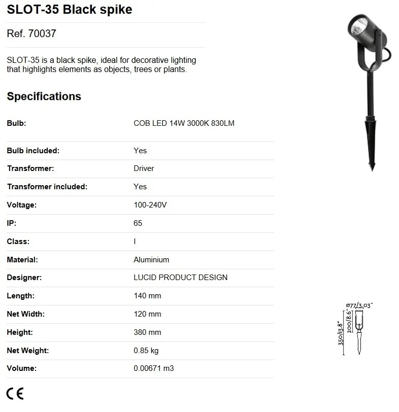 Proiector LED de exterior cu tarus IP65 SLOT-35