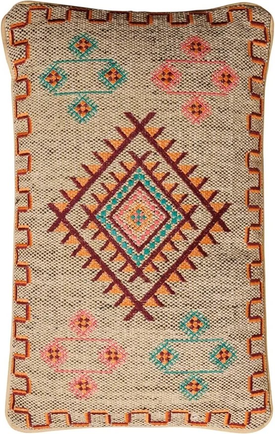 Pernă brodata Harmony, din bumbac, 30x50 cm