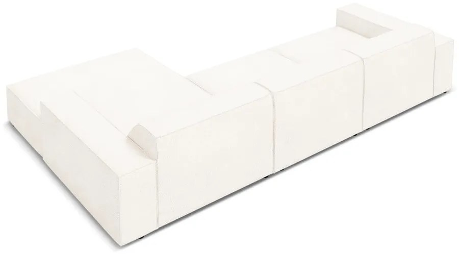 Colțar bej cu tapițerie bouclé (pe partea dreaptă) Jodie – Micadoni Home