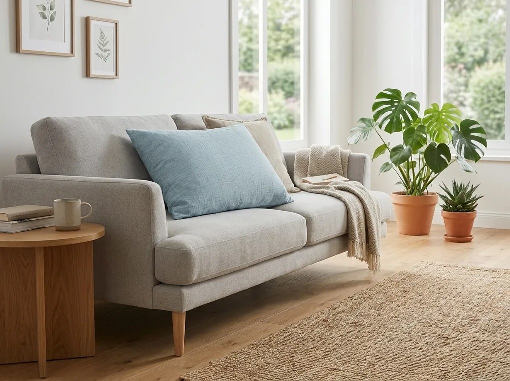 Fata de perna din muselin MUSSARI 50x70 cm, albastru deschis