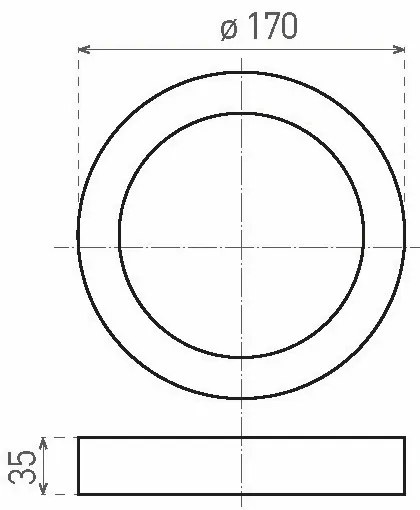 Plafonieră LED FENIX 12W 230V 2800K, diametru 17 cm
