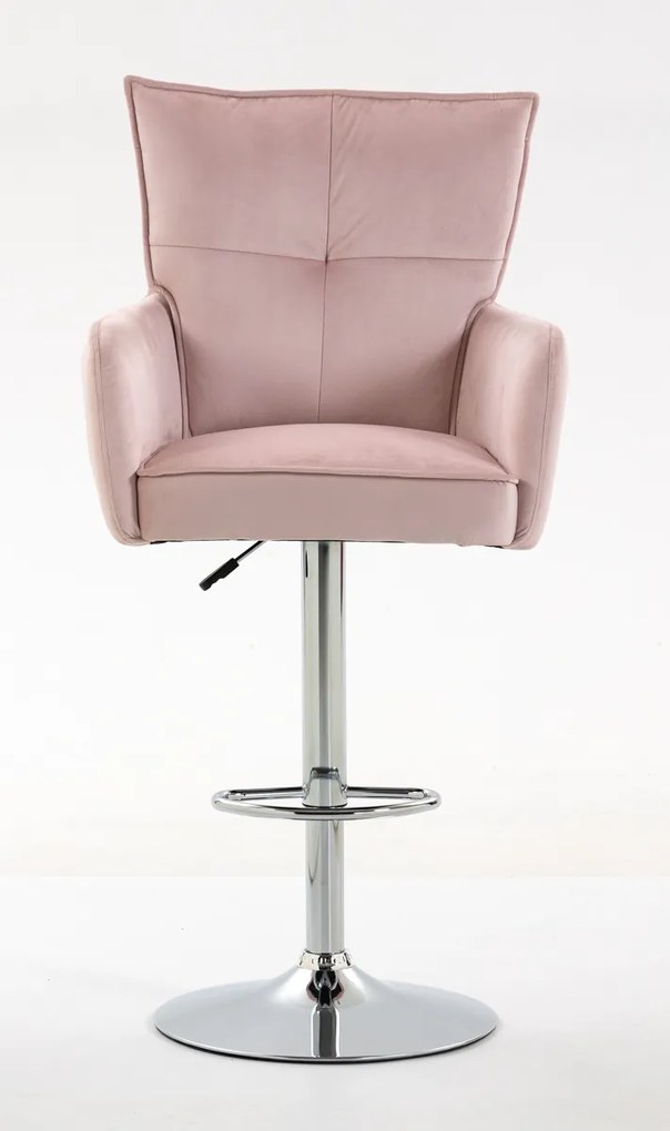 HR250W Scaun Catifea Roz Pudra Bază Cromata