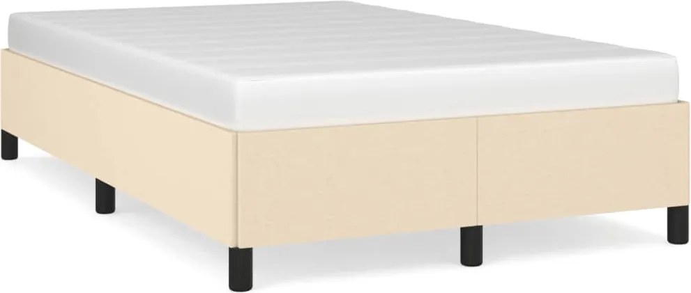 vidaXL Cadru de pat fără saltea cremă 120x190 cm țesătură