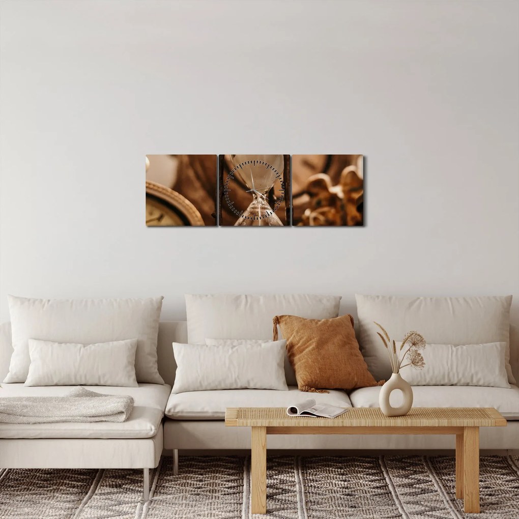 Tablou cu clepsidră (cu ceas) (90x30 cm)