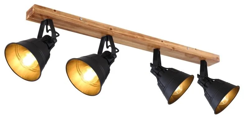 Aplica de perete / tavan stil industrial cu 4 spoturi GÜNTHER