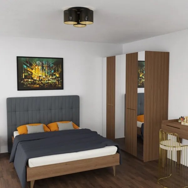 Lustră aplicată LOFT SHADE 3xE27/60W/230V neagră/aurie