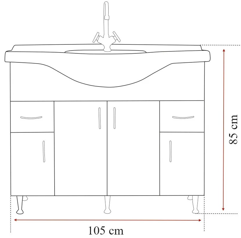 Mobilier complet de baie Bianca Prime 105, culoare stejar sonoma