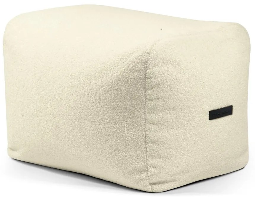Fotoliu bean bag crem cu tapițerie din țesătură bouclé Plus 70 Lounge – SLOWDOWN