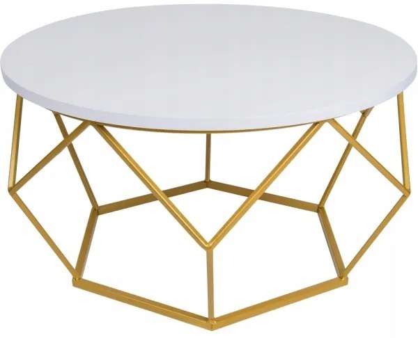 Măsuță de cafea DIAMOND 40x70 cm auriu/alb