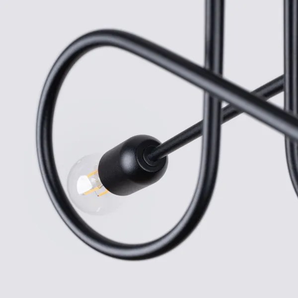 Lustră aplicată Sollux SL.1472 LOOP 2xE27/15W/230V negru