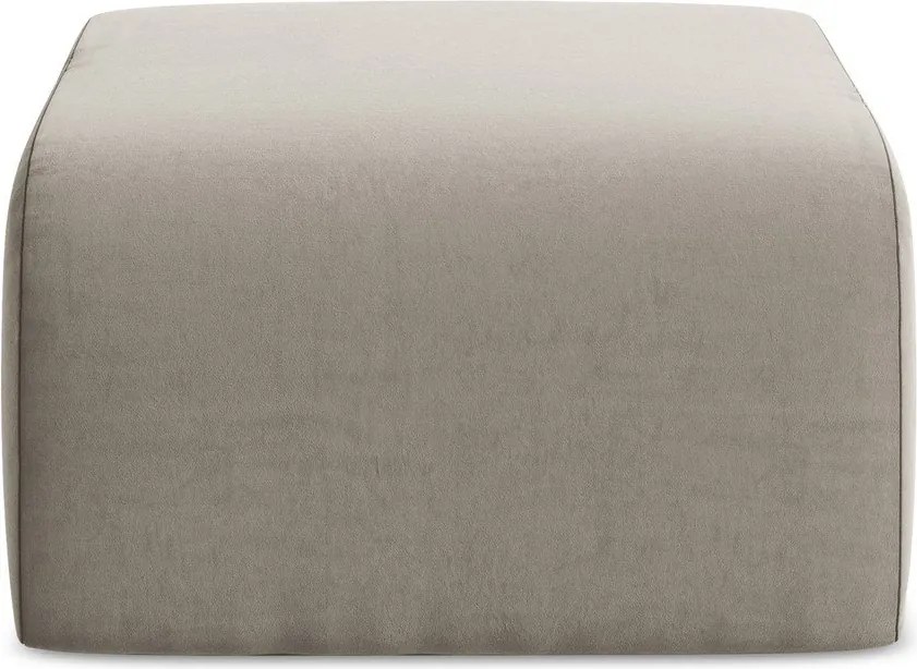 Taburet maro deschis cu tapițerie din catifea Lani – Makamii