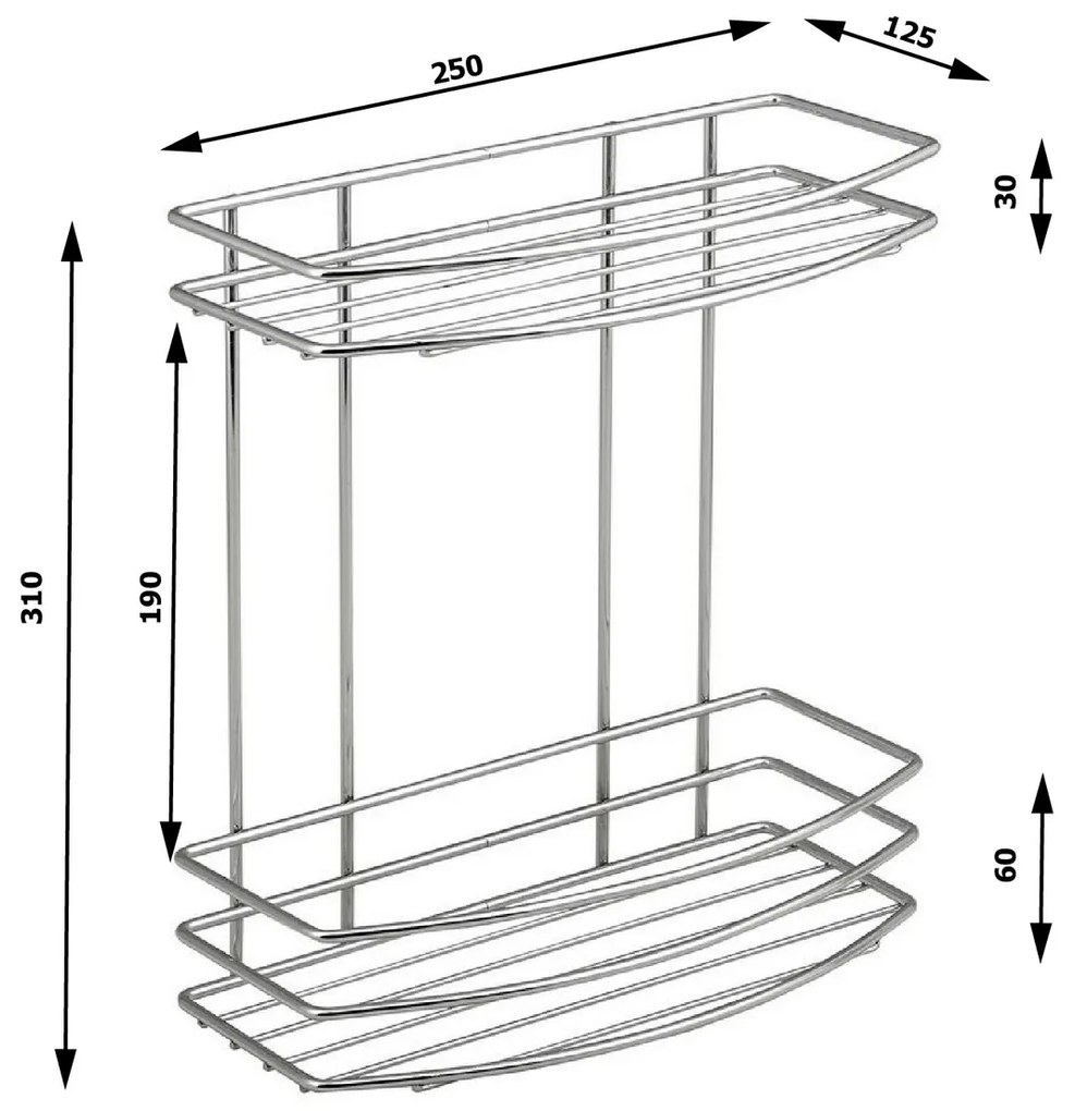 Raft de sârmă dublu AQUALINE 37014 Chrom line, argintiu