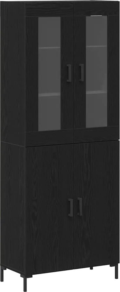 vidaXL Bufet 2 pcs Stejar negru 69,5 x 34 x 180 cm Lemn compozit