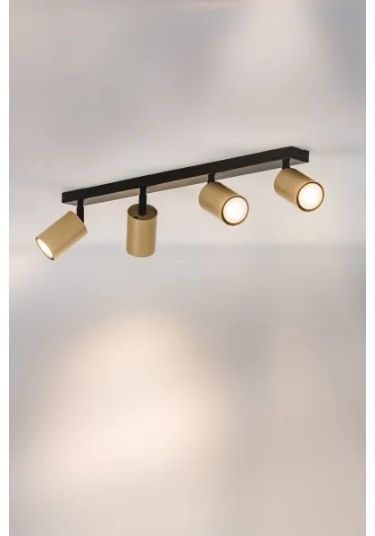 Spot ZOOM 4xGU10/25W/230V negru/auriu