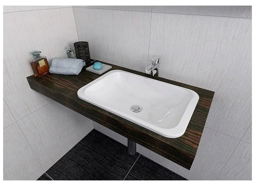 Chiuvetă albă din compozit mineral 55x36 cm Japura – Sapho