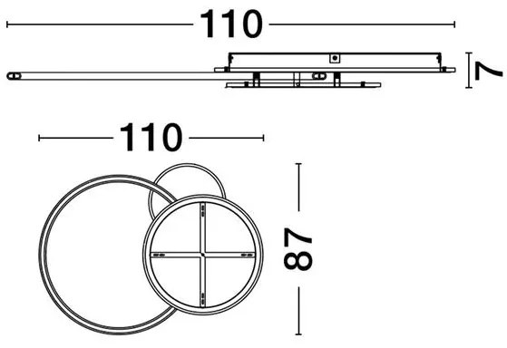 Lustra LED aplicata stil modern RUBIC alb negru
