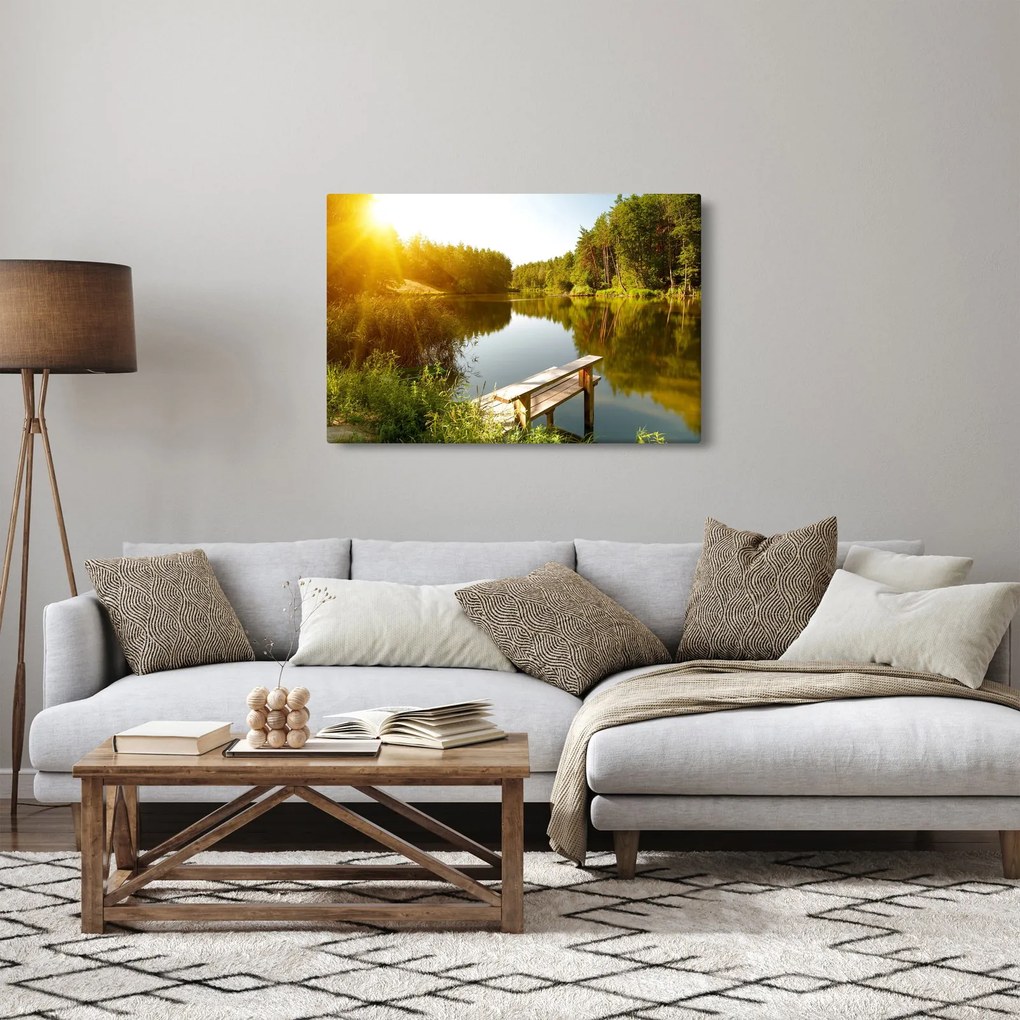Tablou - Lac la munte (90x60 cm)