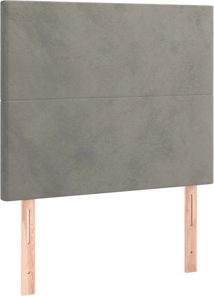vidaXL Tăblie de pat gri deschis 100x5x118/128 cm catifea