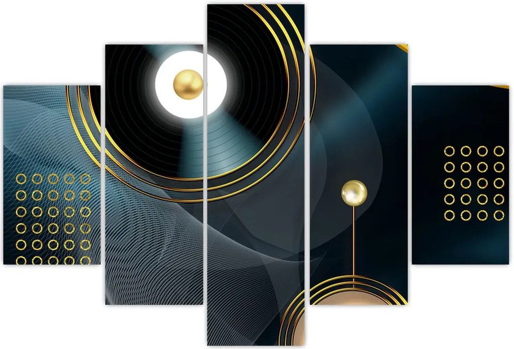 Tablou - Cercuri aurii (150x105 cm)