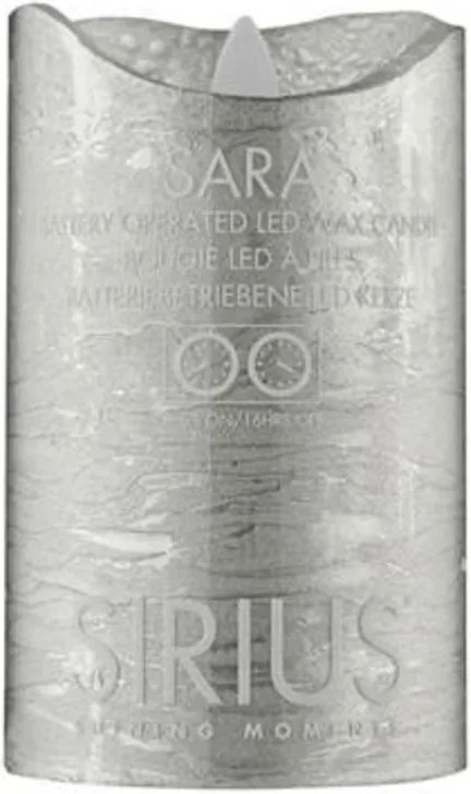 SIRIUS Wax LED lumânare - 12,5 cm, argintiu