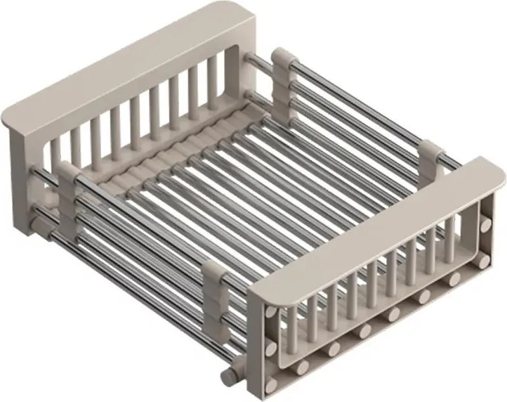 Cos scurgere dreptunghiular Quadron Unique inox - bej