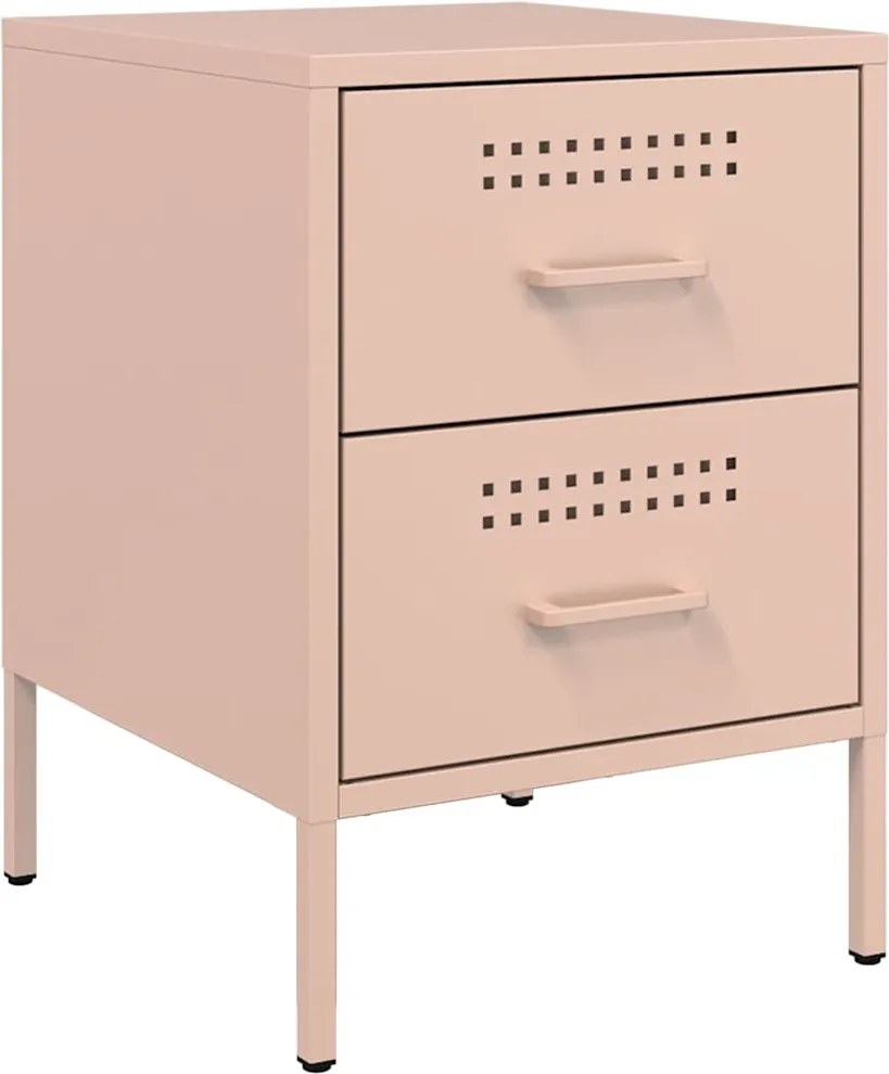 vidaXL Noptieră, roz, 36x39x50,5 cm, oțel