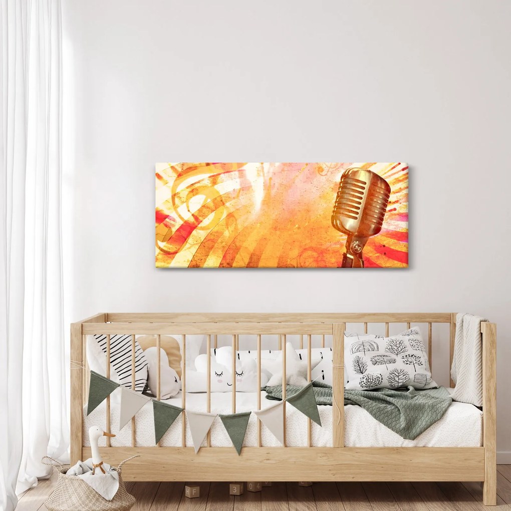 Tablou - Microfon retro (120x50 cm)