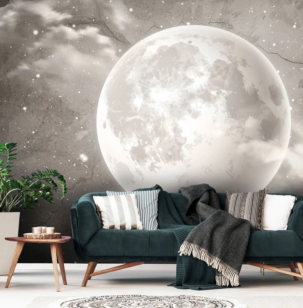 Fototapet - Luna pe beton - neagră (152,5x104 cm)