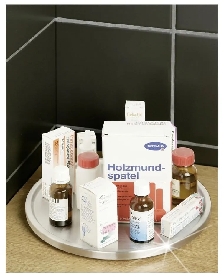 Platou rotativ din oțel din oțel inoxidabil Wenko Turn Uno, ø 26,5 cm