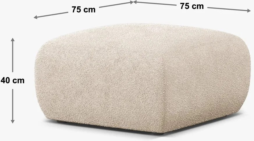 Taburet albastru închis cu tapițerie din stofă bouclé Molino – Micadoni Home