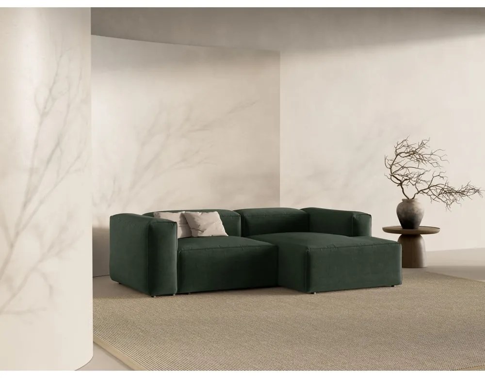 Colțar verde (cu colț pe partea dreaptă/cu șezlong) Bergamo – Cosmopolitan Design