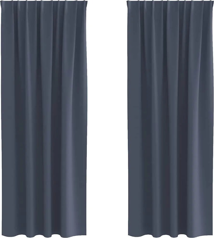 vidaXL Perdele Opaque cu Inel 2 pcs Antracit 225 x 140 cm Poliester