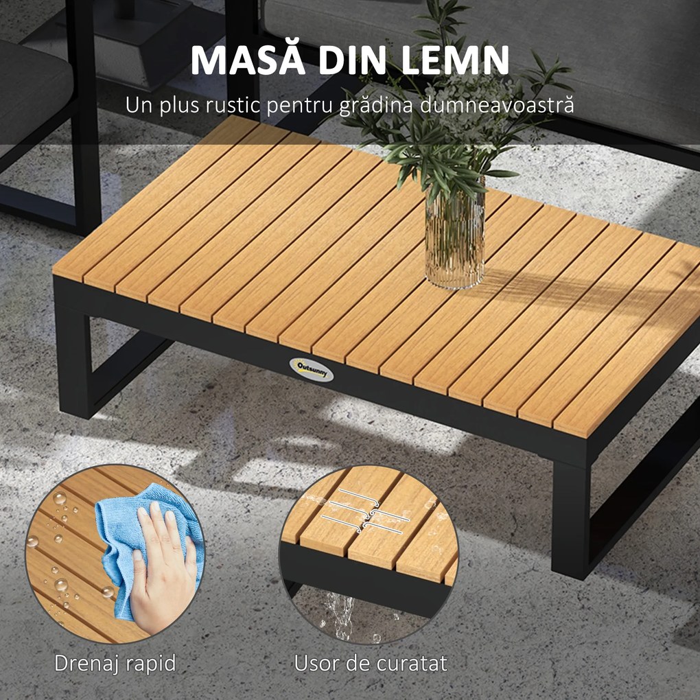 Outsunny Set din 4 piese de mobilier pentru gradina cu canapea pe | Aosom Romania